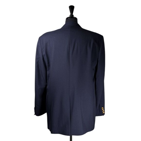 Vintage Brooks Brothers Mens 42L Blue Wool Blazer Sport Coat Jacket Gold Buttons - Picture 2 of 11